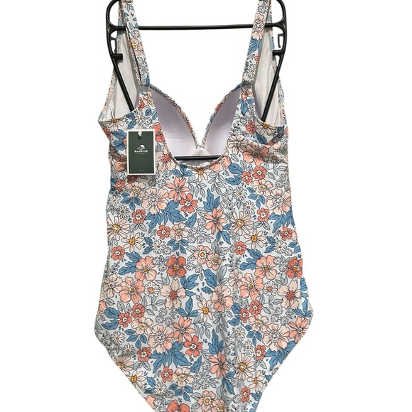 EOMENIE Floral One‑Piece Swimsuit – 2XL – Supportive, Ruched - Picture 4 of 6